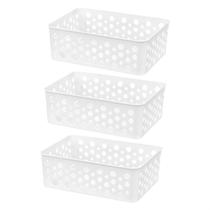 Conjunto 3 peças cestos pequenos resistentes sem tampa usual