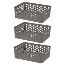 Conjunto 3 peças cestos pequenos resistentes sem tampa usual