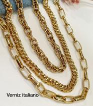 Conjunto 3 peças colar veniz italiano