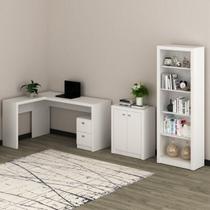 Conjunto 3 Peças com Escrivaninha, Armário Multiuso Baixo e Estante Conjunto 3 Peças com Escrivaninha, Armário Multiuso Baixo e Estante