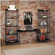 Conjunto 3 Peças com Escrivaninha e 2 Estantes Industriais Active Yescasa