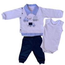 Conjunto 3 Peças Completo Pagão Recém Nascido Body Carros Conjunto 3 Peças Completo Pagão Recém Nascido Body Carros