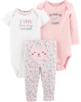 Conjunto 3 Peças Floral Bear CARTER'S - Bebê Menina