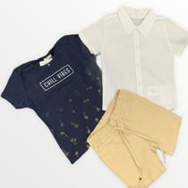 Conjunto 3 peças Luc.Boo Chill Vibes Azul Coleção Verão