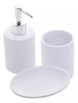 Conjunto 3 Peças para Banheiro De Cerâmica Branco Lyor Conjunto 3 Peças para Banheiro De Cerâmica Branco Lyor