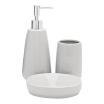 Conjunto 3 Peças Para Banheiro Pale Gray Mimo Style Conjunto 3 Peças Para Banheiro Pale Gray Mimo Style