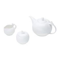 Conjunto 3 Pecas para Café de Porcelana Birds Branco