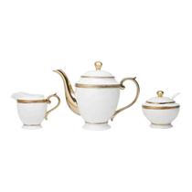 Conjunto 3 Peças Porcelana para Chá Paddy Branco Wolff