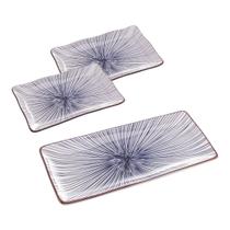 Conjunto 3 Peças Prato Sushi Koji Wolff Porcelana Conjunto 3 Peças Prato Sushi Koji Wolff Porcelana