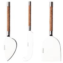 Conjunto 3 Peças Queijo De Aço Inox Com Cabo De Cortiça - WOLFF MESA