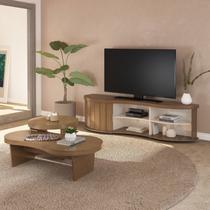 Conjunto 3 Peças Sala de Estar Mesa de Apoio e Mesa de Centro e Rack Magnum