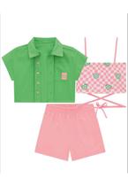 Conjunto 3 peças Shorts Top Infanti