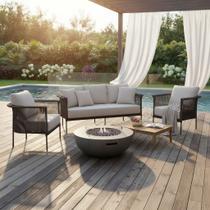 Conjunto 3 Peças Sofa e Poltronas Estofadas com Almofadas Gavea Fratini Conjunto 3 Peças Sofa e Poltronas Estofadas com Almofadas Gavea Fratini