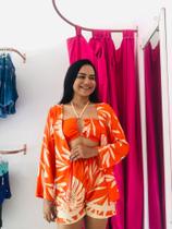 Conjunto 3 peças top ,blusa Berta e short veste do 36 ao 40 disponível na cor lilás