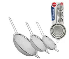 Conjunto 3 Peneiras de Cozinha Inox