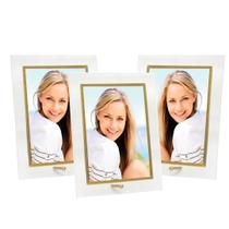 Conjunto 3 Porta-Retratos Vidro Reto Prime Filete Dourado 10x15 Vertical Tuut Conjunto 3 Porta-Retratos Vidro Reto Prime Filete Dourado 10x15 Vertical Tuut
