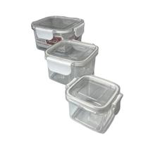Conjunto 3 Pote Hermético Quadrado