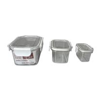 Conjunto 3 Pote Hermético Retangular Conjunto 3 Pote Hermético Retangular