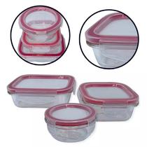 Conjunto 3 Potes 150Ml 170Ml 250Ml Tampa Plástica Organizado