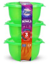 Conjunto 3 Potes Bowls De 1 Litro Neon Com Tampa