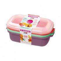 Conjunto 3 Potes Coloridos Sanremo Marmita BPA FREE Conjunto 3 Potes Coloridos Sanremo Marmita BPA FREE