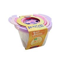 Conjunto 3 Potes Conect 140ml, 270ml, 470ml Angel Decorado