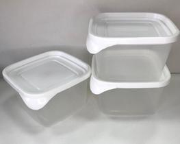 Conjunto 3 Potes De Plástico 900ml Branco - Xplast