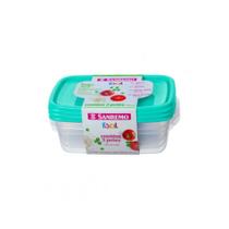 Conjunto 3 Potes de Plástico Marmita Sanremo 785ml - Verde