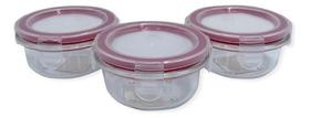 Conjunto 3 Potes De Vidro Hermético Redondo Premium Conjunto 3 Potes De Vidro Hermético Redondo Premium