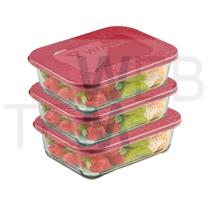 Conjunto 3 Potes de Vidro Vitazza 1L para Marmita Sustentáveis, Retangulares e Perfeitos para Armazenamento de Alimentos no Microondas e Freezer Conjunto 3 Potes de Vidro Vitazza 1L para Marmita Sustentáveis, Retangulares e Perfeitos para Armazenamento de Alimentos no Microondas e Freezer