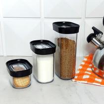 Conjunto 3 potes herméticos 500ml, 350ml e 150ml Helsim