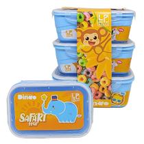 Conjunto 3 Potes Herméticos Azul Safari 500ml LP House Conjunto 3 Potes Herméticos Azul Safari 500ml LP House