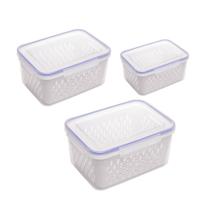 Conjunto 3 Potes Herméticos com Cesto Escorredor