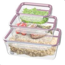 Conjunto 3 Potes Herméticos Com Trava Freezer Freshy Sanremo