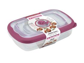 Conjunto 3 Potes Herméticos Porta Alimentos Geladeira Cozinha Flor - 722 Sanremo Conjunto 3 Potes Herméticos Porta Alimentos Geladeira Cozinha Flor - 722 Sanremo