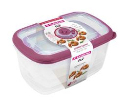 Conjunto 3 Potes Herméticos Porta Alimentos Geladeira Cozinha Flor - 723 Sanremo