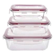 Conjunto 3 Potes Hermeticos Refratários em Vidro Casambiente Conjunto 3 Potes Hermeticos Refratários em Vidro Casambiente