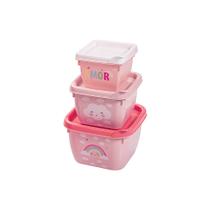 Conjunto 3 Potes Infantil Conect Empilhavel Freezer Microondas