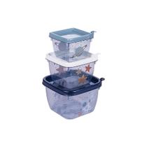 Conjunto 3 Potes Infantil Conect Empilhavel Freezer Microondas