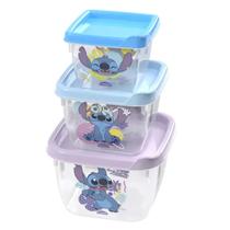Conjunto 3 Potes Organizadores Conect Stitch Disney Plasútil