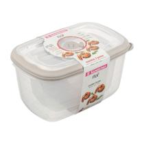 Conjunto 3 Potes Plástico Retangular 700ml 2,3l 4,6l Sanremo