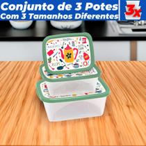 Conjunto 3 Potes Plásticos Mantimento Freezer Jaguar PMG Conjunto 3 Potes Plásticos Mantimento Freezer Jaguar PMG