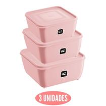 Conjunto 3 Potes Plasticos Rosa bebe 1,5 , 2,5 e 5 Litros