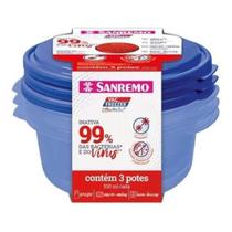 Conjunto 3 Potes Plásticos Ultra Protect Sanremo 530ml