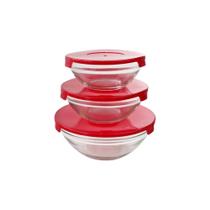 Conjunto 3 Potes Tigelas Vasilhas Tamanho 200ml/400ml/550ml Pratico Versátil Resistente
