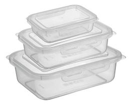 Conjunto 3 Potes Transparente P/ Alimentos Com Trava Atóxico Conjunto 3 Potes Transparente P/ Alimentos Com Trava Atóxico