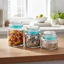 Conjunto 3 Potes Vidro Armazena Conserva Alimentos Tempero Vasilha Recipiente Frasco Guarda Conjunto 3 Potes Vidro Armazena Conserva Alimentos Tempero Vasilha Recipiente Frasco Guarda