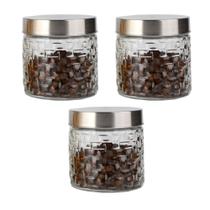 Conjunto 3 Potes Vidro Rattan 800ml - Class Home