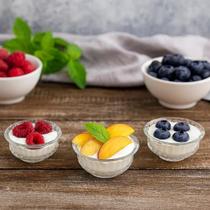 Conjunto 3 Potes Vidro Sobremesa Vasilha Tigela Recipiente Servir Sorvete Gelatina Mousse Presente