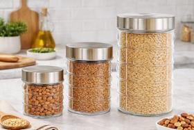 Conjunto 3 Potes Vidro Tampa Inox 1600,1200 e 800 Ml Conjunto 3 Potes Vidro Tampa Inox 1600,1200 e 800 Ml